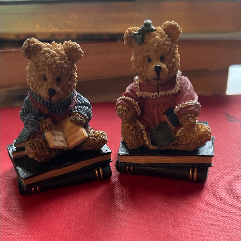 4/$20🌷Vintage📚❤️Miniature Charming Teddy Bear Figurines Reading Together❤️📚